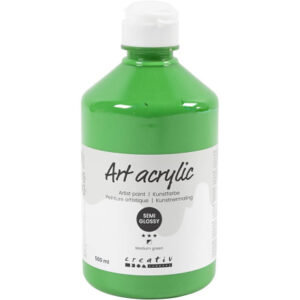 Art Akrylmaling, halvblank, dækkende, medium green, 500ml/ 1 fl.