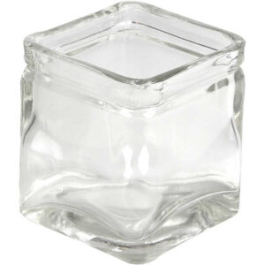 Firkantet lysglas, H: 5,5 cm, str. 5,5x5,5 cm, 12 stk./ 1 pk.