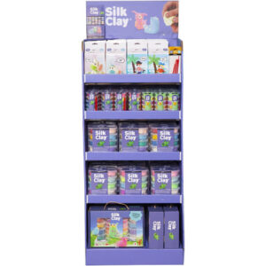 Gulvdisplay med Silk ClayÂ®, H: 1560 mm, D: 390 mm, B: 580 mm, ass. farver, 102 enh./ 1 pk.