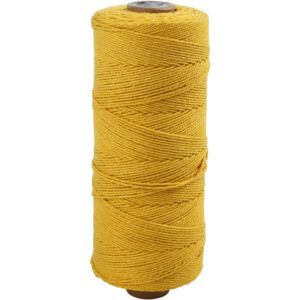 Knyttegarn, L: 315 M, tykkelse 1 mm, Tynd kvalitet 12/12, gul, 220g/ 1 ngl.