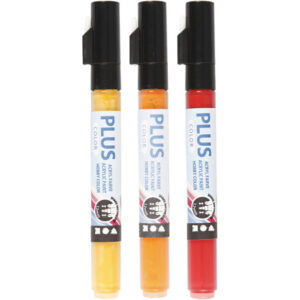 Plus Color Tusch, L: 14,5 cm, streg 1-2 mm, 5,5 ml, 3stk./ 1 pk.