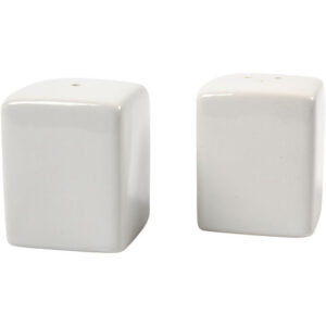 Salt- og pebersæt, H: 6 cm, str. 5x5 cm, blank, hvid, 6 sæt/ 1 pk.