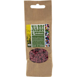 NABBI BioBeads Rørperler, str. 5x5 mm, hulstr. 2,5 mm, medium, caramel, 1000stk./ 1 pk.