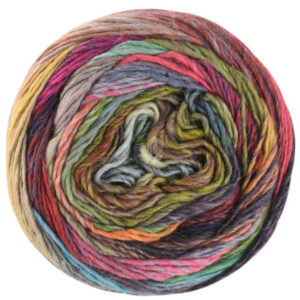 Lana Grossa Colorissimo Garn 217 Lime/Oliven/Grå/Lyserød/mørkegrøn