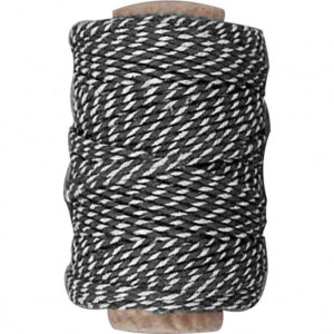 Bomuldssnor Sort/Hvid 1,1mm 50m
