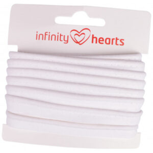 Infinity Hearts Pipingbånd Bomuld 11mm 01 Hvid - 5m
