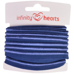 Infinity Hearts Pipingbånd Stretch 10mm 370 Marineblå - 5m