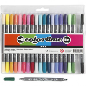 Colortime dobbelttusch, stregtykkelse: 2,3+3,6 mm, suppleringsfarver, 20stk.
