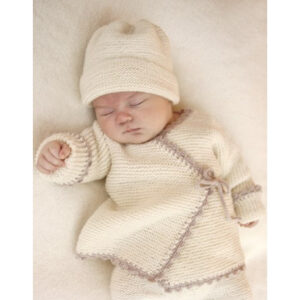 Bedtime Stories by DROPS Design - Baby Jakke Strikkeopskrift str. præmatur - 3/4 år