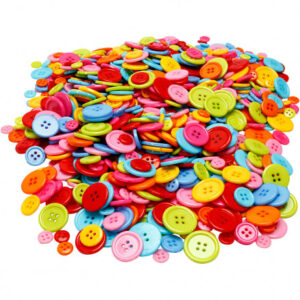 Assorterede Knapper 10-15-20-22 mm - 500 g