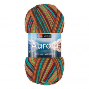 Viking Garn Aurora 675 Multi Orange/ Blå