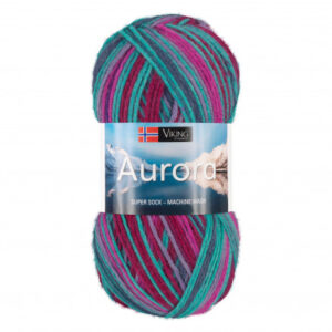 Viking Garn Aurora 672 Multi Rosa/ Turkis