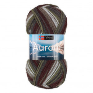 Viking Garn Aurora 660 Multi Burgunder/ Grøn