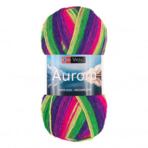 Viking Garn Aurora 639 Multi Lilla/ Grøn