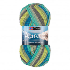 Viking Garn Aurora 630 Multi Grøn/ Blå