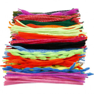 Chenille, tykkelse 5-12 mm, L: 30 cm, ass. farver, 500ass.