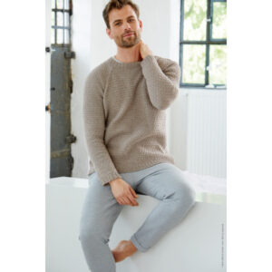 Cool Wool Mélange Herrepullover af Lana Grossa - Herrepullover med Raglan Strikkeopskrift Str. 48/50-56/58