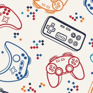 Bomuldsjersey Print Stof 150 cm 002 Controller - 50cm