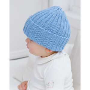 Blue Cloud Beanie by DROPS Design - Baby Hue Strikkeopskrift str. 0/1 mdr - 3/4 år