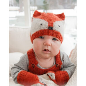 Baby Fox by DROPS Design - Baby Hue og Vanter Strikkeopskrift Str. præmatur - 3/4 år