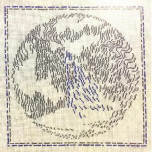 Dronningens Broderi broderikit - Dansk Vejr Februar 24 x 24 cm - Design af Dronning Margrethe II