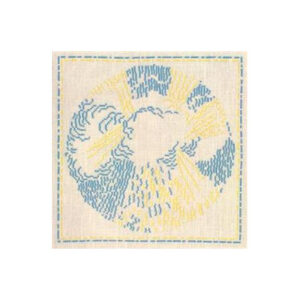 Dronningens Broderi broderikit - Dansk Vejr April 24 x 24 cm - Design af Dronning Margrethe II