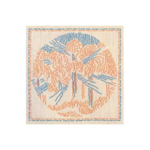 Dronningens Broderi broderikit - Dansk Vejr Oktober 24 x 24 cm - Design af Dronning Margrethe II