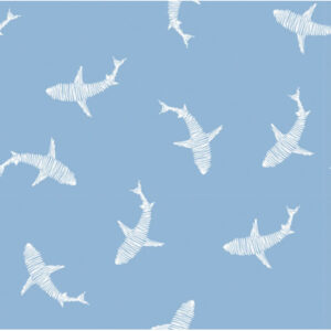 Bomuldsjersey Print Stof 150 cm 003 Hajer - 50cm