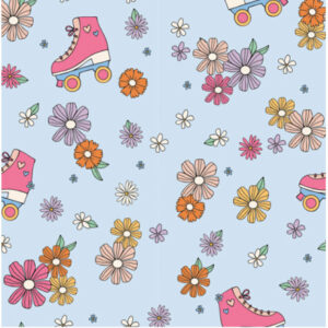 Bomuldsjersey Print Stof 150cm 002 Rulleskøjter - 50cm