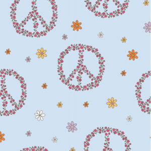 Bomuldsjersey Print Stof 150cm 002 Fredstegn - 50cm