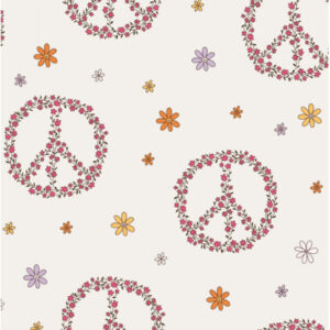 Bomuldsjersey Print Stof 150cm 051 Fredstegn - 50cm