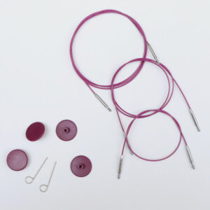 KnitPro Wire / Kabel (Swivel) til Udskiftelige Rundpinde 30 cm (Bliver 50cm inkl. pinde) Lilla