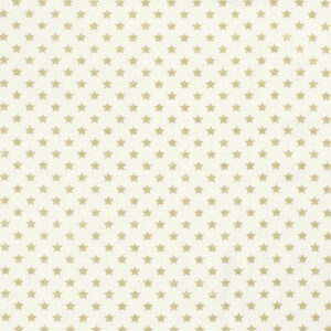 Bomuldspoplin Stof 145 cm 051 - Beige med mellem stjerner
