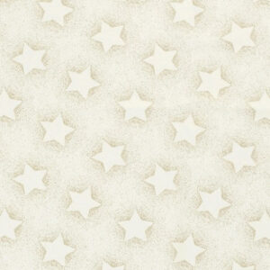 Bomuldspoplin Stof 145 cm 051 - Beige med store stjerner