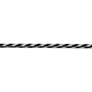Anoraksnor Polyester 5mm Hvid/Sort - 50 cm