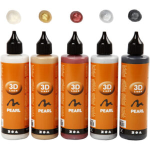 3D Liner, metallicfarver, 5x100ml/ 1 pk.