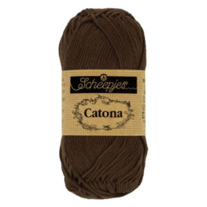 Scheepjes Catona Garn 162 Sort Kaffe - 10g