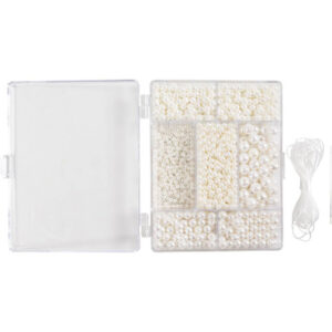 DIY Mix Smykker, Halskæde og armbånd, hvid perlemor, 1 pk.