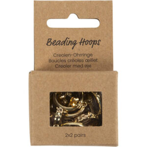 Creoler med øje, diam. 15 mm, tykkelse 3 mm, forgyldt, 2x2par/ 1 pk.