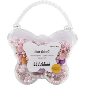 Voksperler, hulstr. 1,3-2,5 mm, pastelorange, soft rosa, lys lilla, perlemor, 1 pk., 127 g