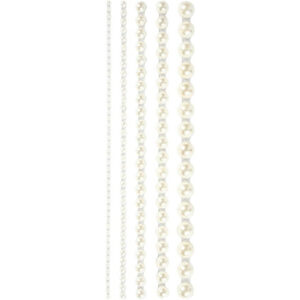 Halv-perler, str. 2-8 mm, hvid, 140stk./ 1 pk.