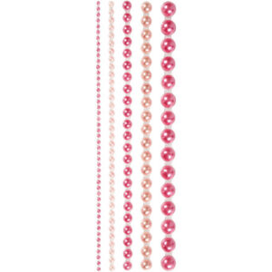 Halv-perler, str. 2-8 mm, pink, 140stk./ 1 pk.