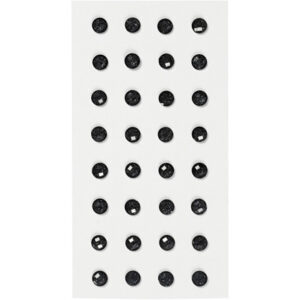 Rhinsten, diam. 8 mm, sort, 32stk./ 1 pk.