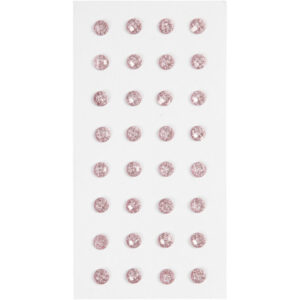 Rhinsten, diam. 8 mm, lyserød, 32stk./ 1 pk.