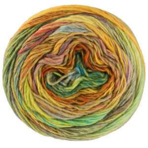 Lana Grossa Colorissimo Garn 213 Lysegul/Lime/Orange/Gråblå/Lys Oliven/Turkis