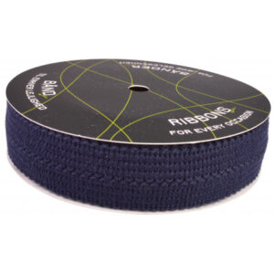 Strikket Foldebånd 25mm 09 Marineblå - 5m