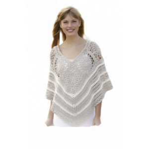 Sweet Martine by DROPS Design - Poncho med bedstemorruder Hækleopskrift str. S/M - XXXL