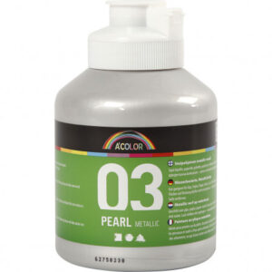 A-Color akrylmaling, sølv, 03 - metallic, 500ml
