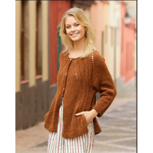 Autumn Spice Cardigan by DROPS Design - Jakke Strikkeopskrift str. S - XXXL