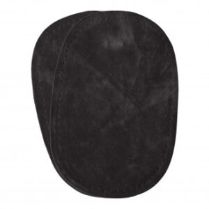 Albuelapper Imiteret Ruskind Oval Mørkegrå 10x15cm - 2 stk